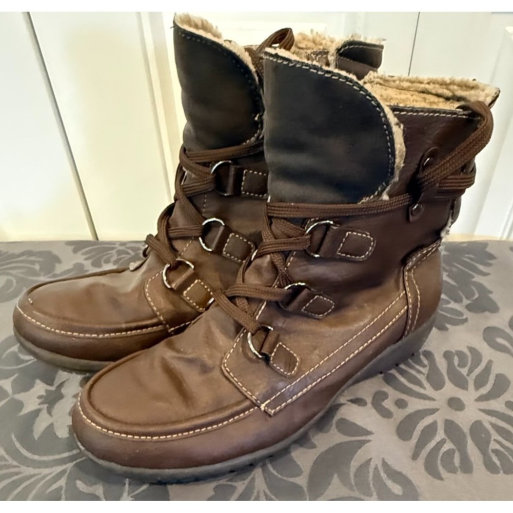 B.O.C. Born Concept Kona Women's 9M Brown Faux Fur Lace Up Boots Winter
